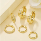 Gold & Pavé Mini Hoops