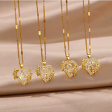Gold Initial Heart Necklace A–Z