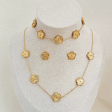 Five Leaf Flower Jewelry Set