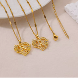 Gold Initial Heart Necklace A–Z