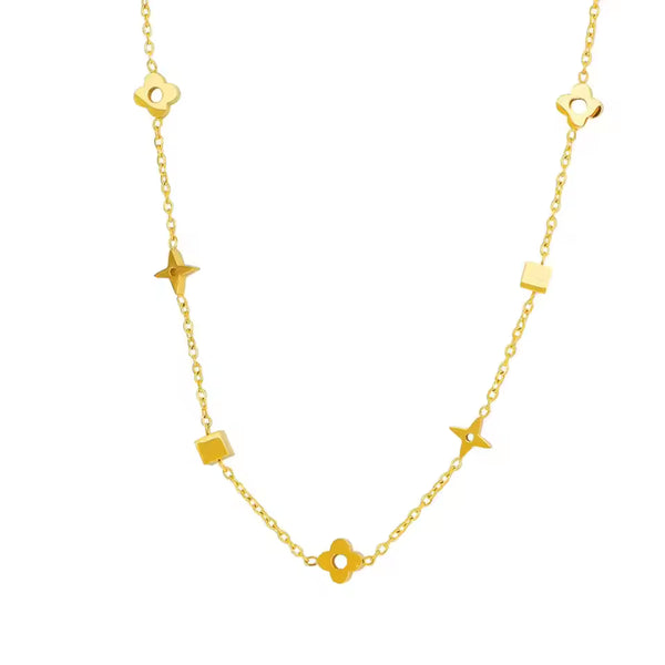 Dainty Geometric Clover Chain