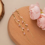 Twisted Zircon Tassel Earrings