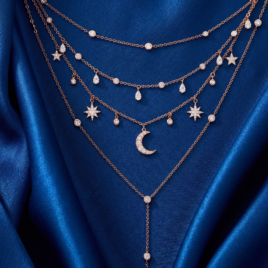 Layered Celestial Chain Necklaces