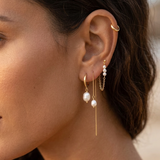 Pearl Dangle Hoop Earrings Set