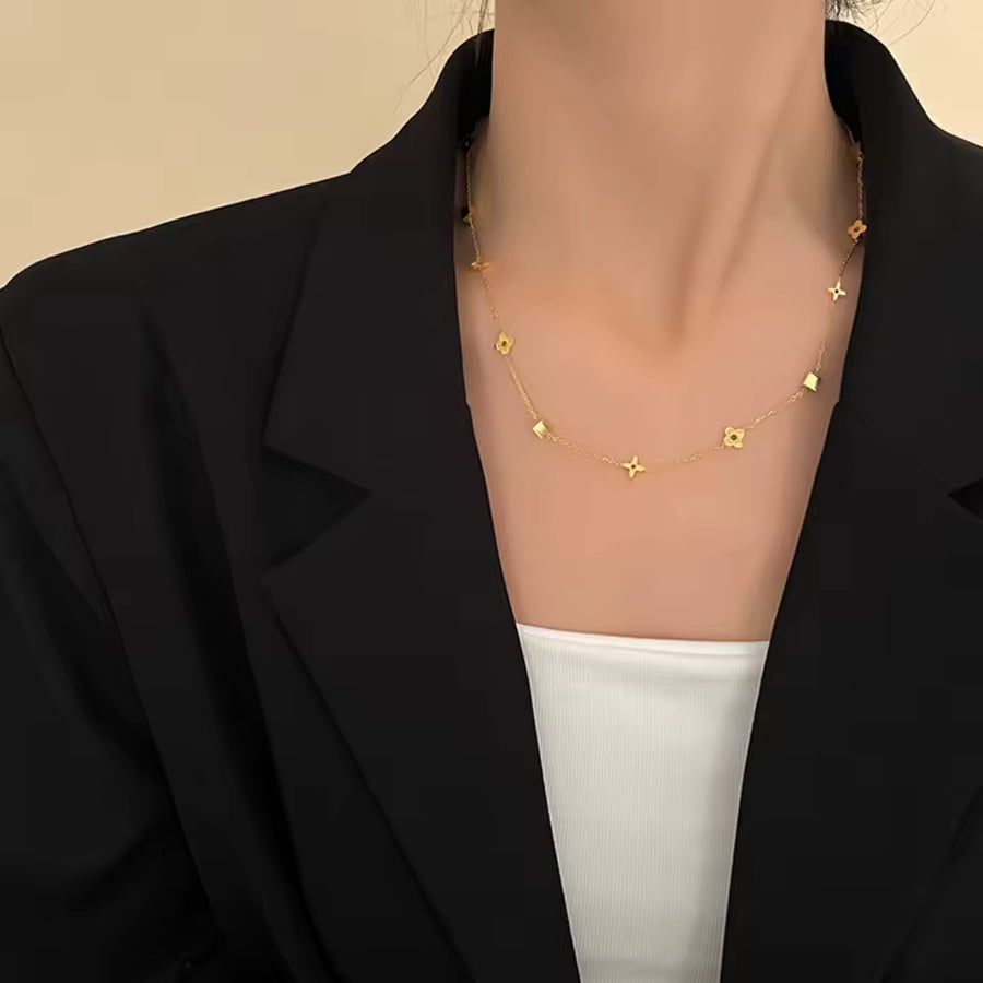 Dainty Geometric Clover Chain