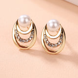 Layered Circle Pearl Earrings