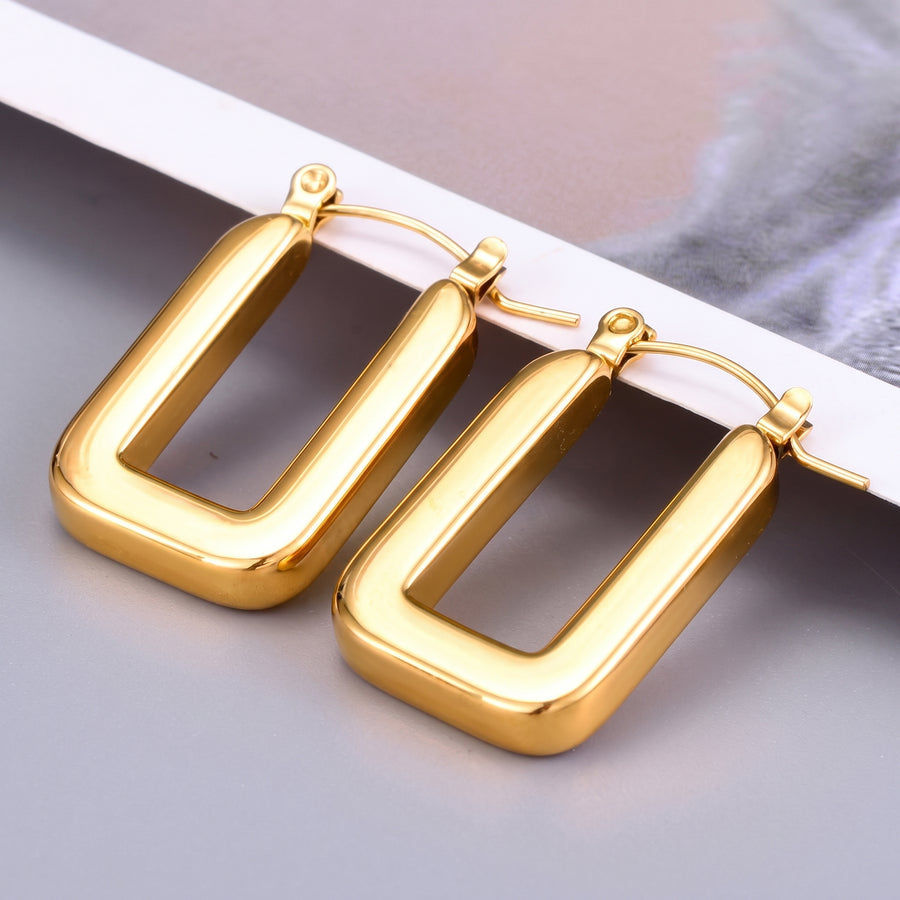 Modern Square Hoop Huggies