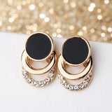 Layered Circle Pearl Earrings