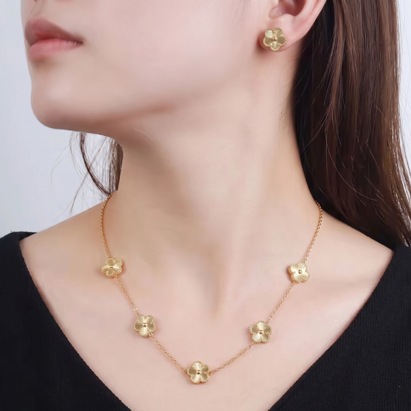 Five Leaf Flower Jewelry Set