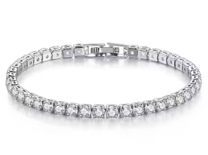 925 Sterling Silver Rose Gold Tennis Bracelet