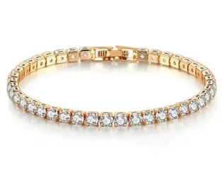 925 Sterling Silver Rose Gold Tennis Bracelet