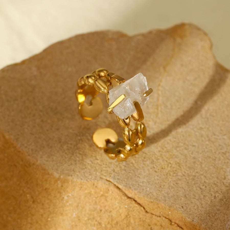 Adjustable Amethyst Stone Ring