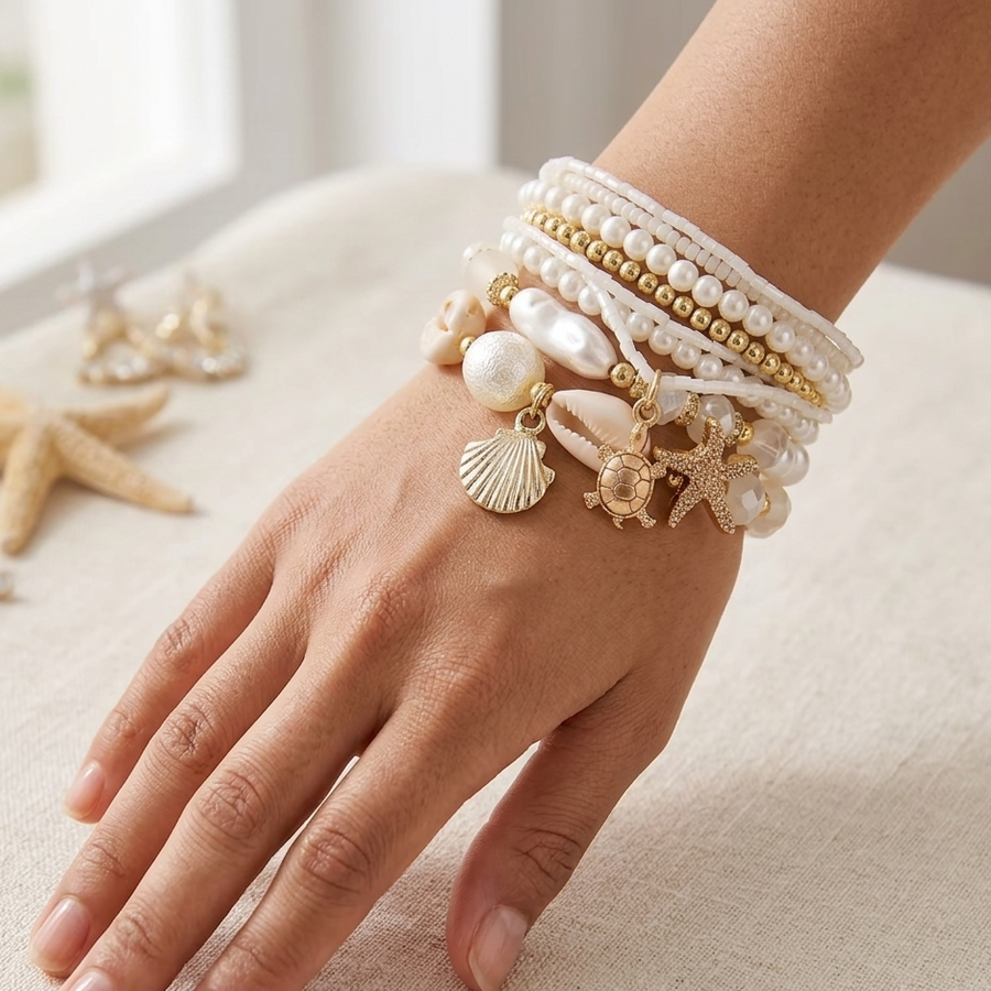 Boho Shell & Starfish Bracelet Stack