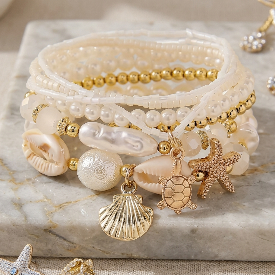 Boho Shell & Starfish Bracelet Stack