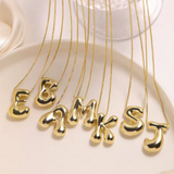 Chunky Bubble Letter Initial Necklace