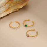 Cubic Zirconia Heart Adjustable Ring
