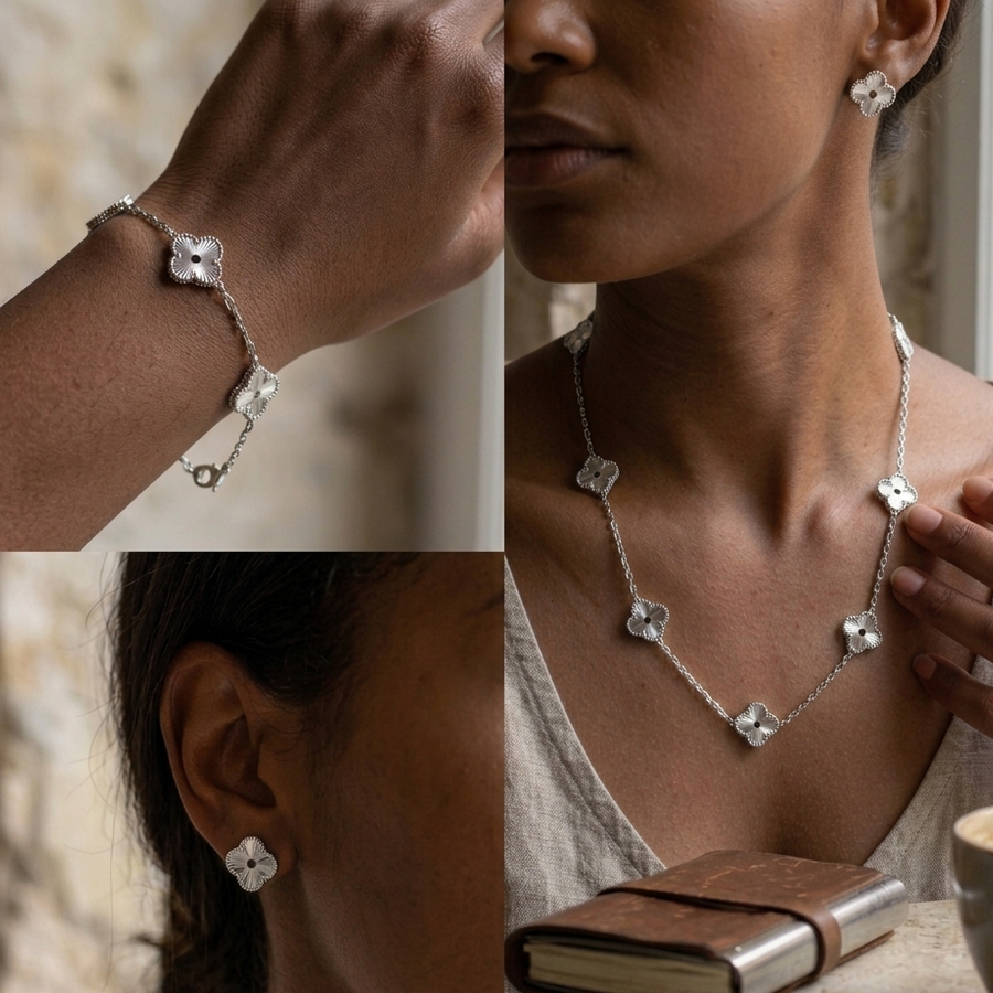 Double-Sided Plum Blossom Jewelry Set