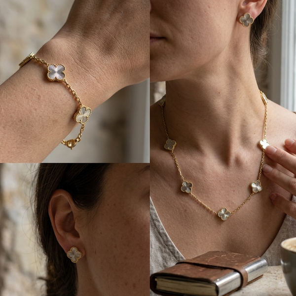 Double-Sided Plum Blossom Jewelry Set