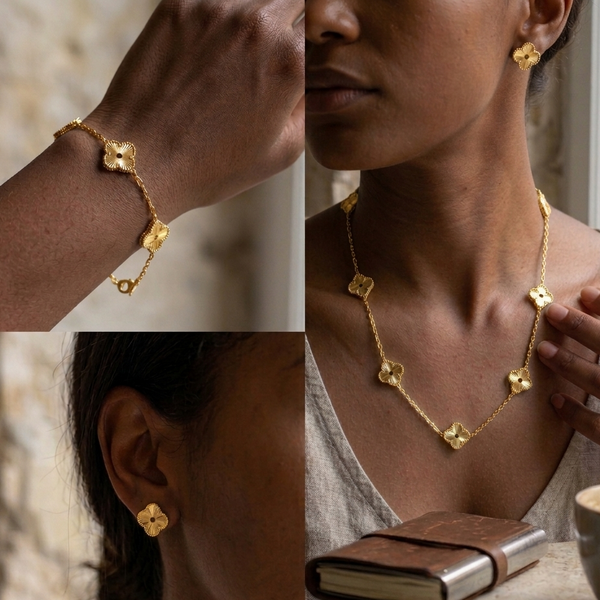 Double-Sided Plum Blossom Jewelry Set