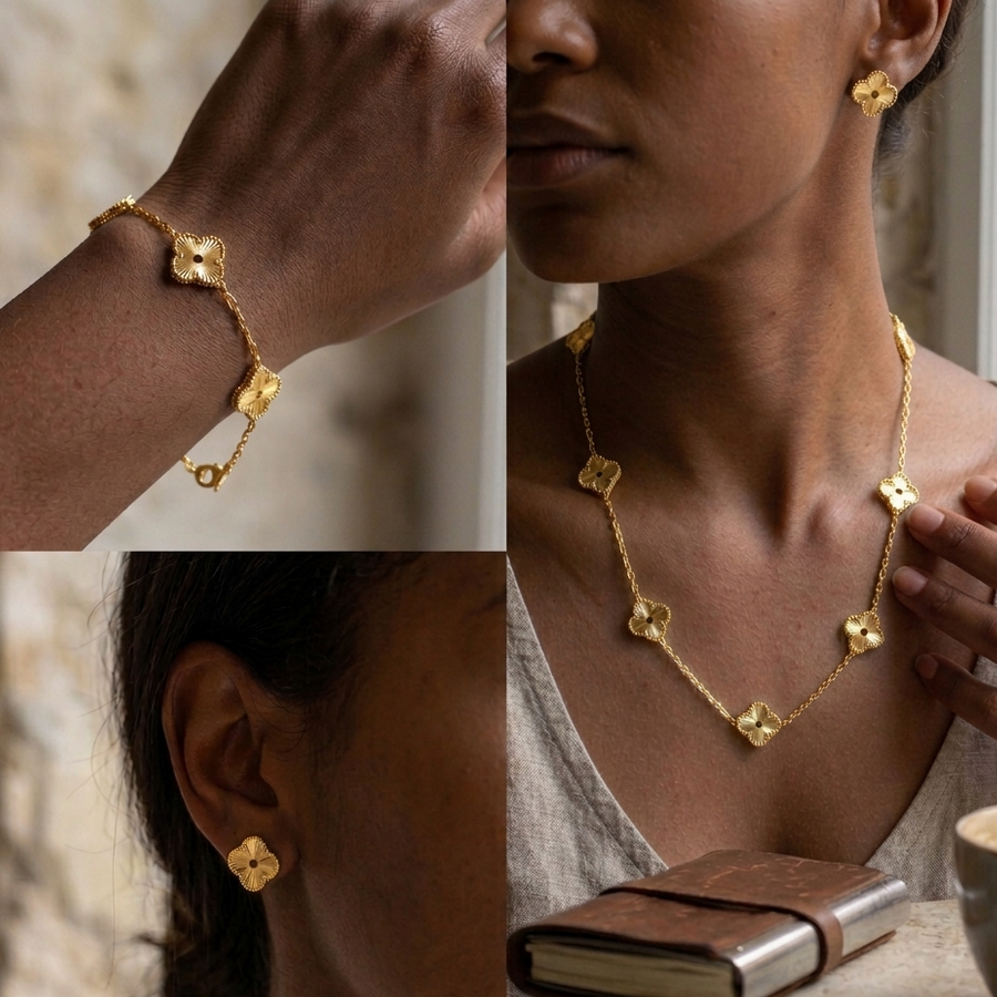 Double-Sided Plum Blossom Jewelry Set