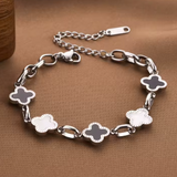 Four-Leaf Clover Adjustable Charm Bracelet
