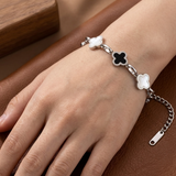 Four-Leaf Clover Adjustable Charm Bracelet
