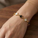 Four-Leaf Clover Adjustable Charm Bracelet