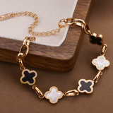 Four-Leaf Clover Adjustable Charm Bracelet