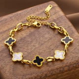 Four-Leaf Clover Adjustable Charm Bracelet