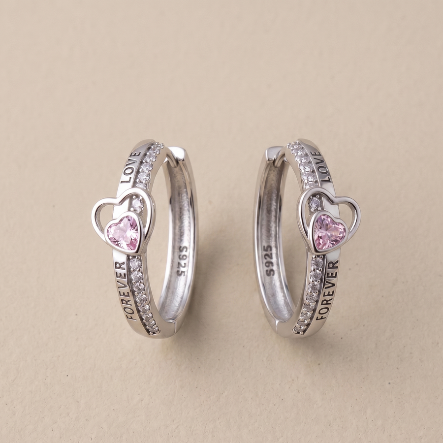 Rose Quartz Hoops