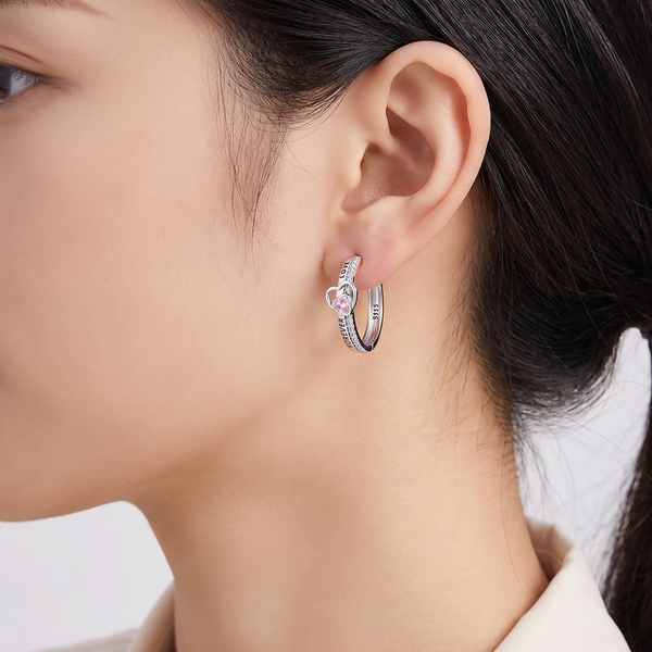 Rose Quartz Hoops