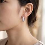 Silver Pavé Hoops