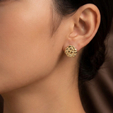 Textured Gold Statement Studs