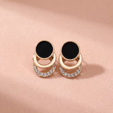 Layered Circle Pearl Earrings