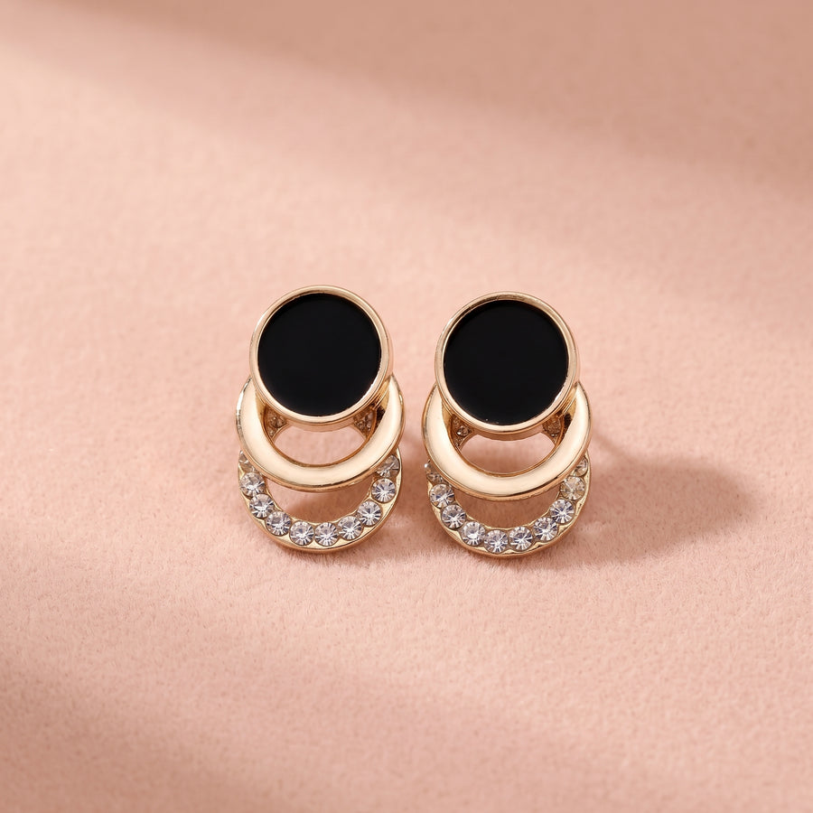 Layered Circle Pearl Earrings