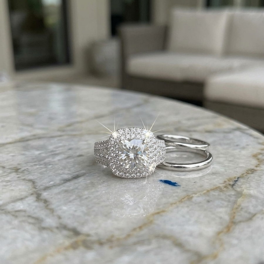 Cubic Zircon Wedding Ring