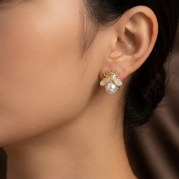 Pearl Bee Sterling Silver Earrings