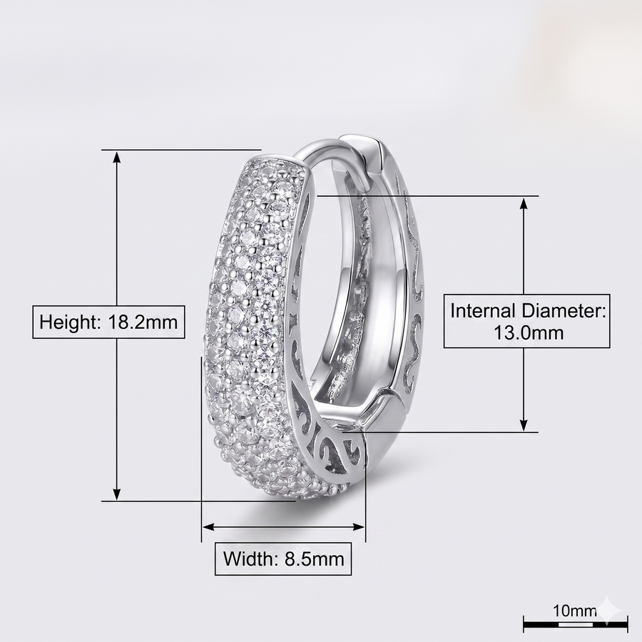 Silver Pavé Hoops