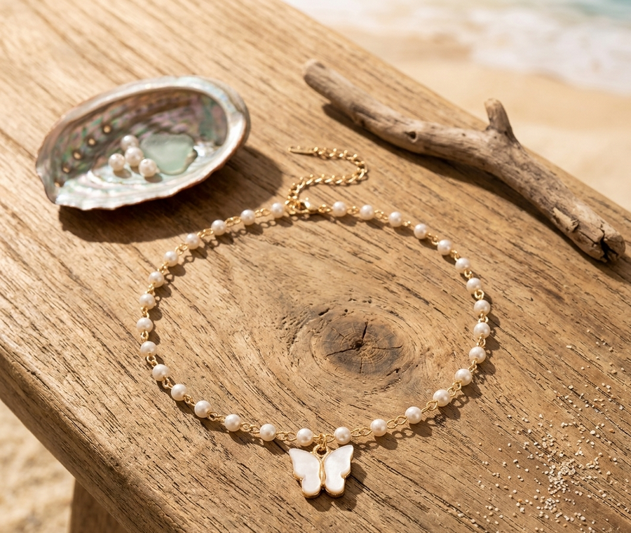 Gold Beach Charm Anklet