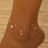 Gold Beach Charm Anklet