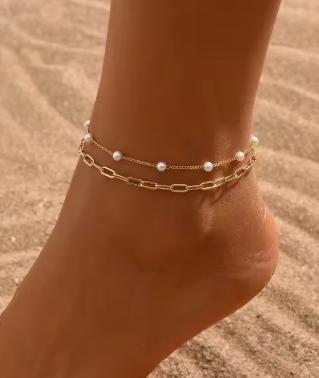 Gold Beach Charm Anklet