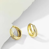 Gold Hoop Earrings with Cubic Zirconia