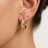 Gold Hoop Earrings with Cubic Zirconia