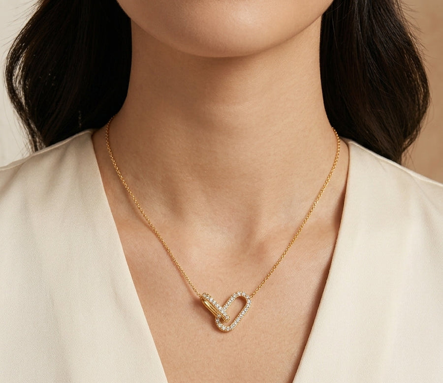 Gold Interlocking Link Necklace