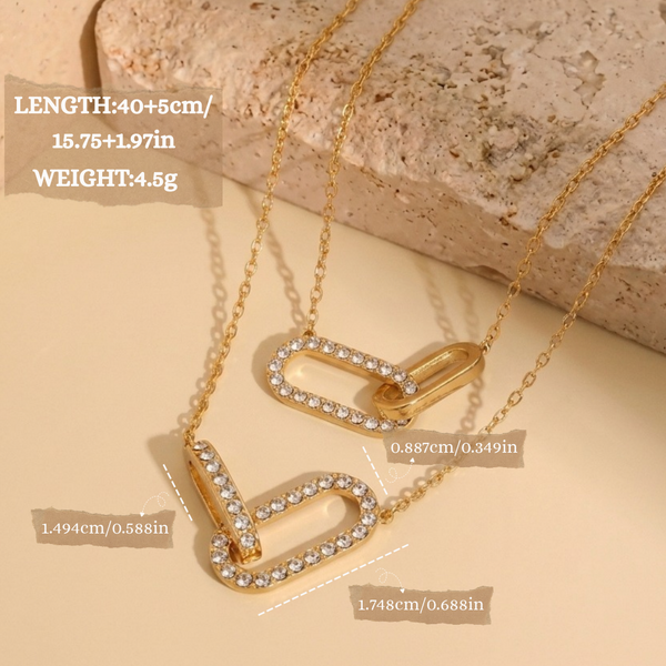 Gold Interlocking Link Necklace