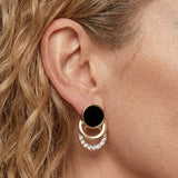 Layered Circle Pearl Earrings