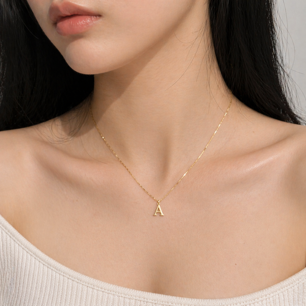 A-Z Gold Initial Necklace Personalized 18K Letter Charm