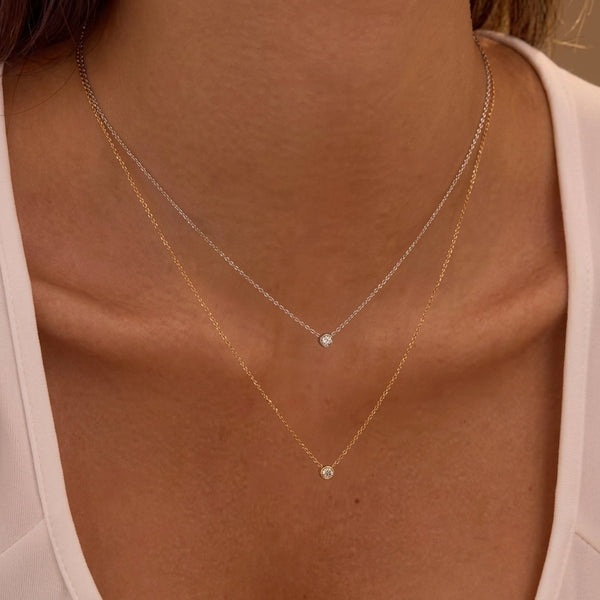 Minimal Single Stone Necklace
