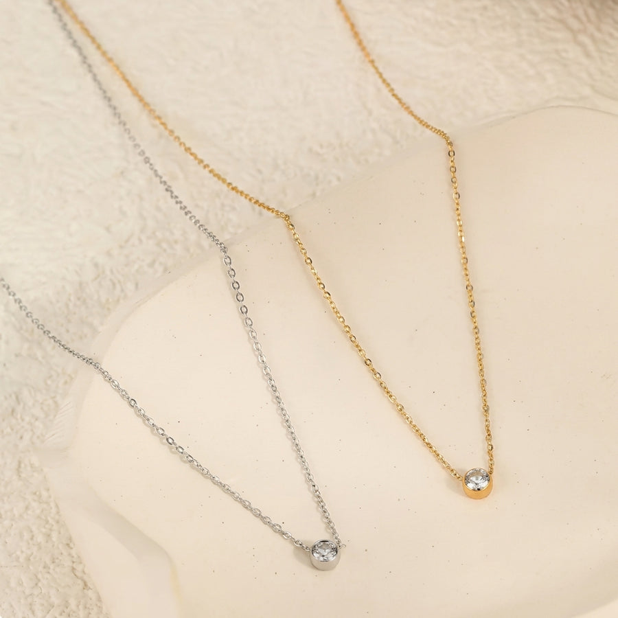 Minimal Single Stone Necklace