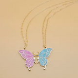 Minimalist Couple Butterfly Pendant Necklace